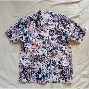 Columbia PFG Shirt Fish Mens Large Hawaiian Floral Button Up Fishing